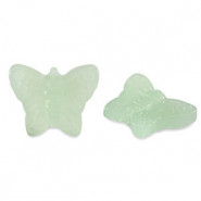 Abalorio de cristal 16mm Mariposa - Verde lechoso
